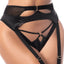 Mapale Wet Look & Fishnet Mesh Cupless Bra, Thong & Garter Set includes an open-cup bra & a strappy garter belt + thong panty to put your assets on display!  (4)