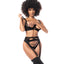 Mapale Wet Look & Fishnet Mesh Cupless Bra, Thong & Garter Set includes an open-cup bra & a strappy garter belt + thong panty to put your assets on display!  (7)