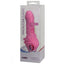 Mini Silicone Classic Geisha Vibrator is a battery-operated waterproof silicone sex toy w/ 7 vibration functions + nodes & veins for extra stimulation. Pink. Package.
