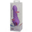 Mini Silicone Classic Geisha Vibrator is a battery-operated waterproof silicone sex toy w/ 7 vibration functions + nodes & veins for extra stimulation. Lavender. Package.