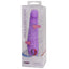  Mini Silicone Classic Long John Vibrator is a battery-operated waterproof silicone sex toy w/ 7 vibration modes + a ridged phallic head & veins for a realistic feel! Lavender. Package.