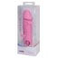  Mini Silicone Classic Mr Thick Vibrator is a battery-operated waterproof silicone sex toy. Features 7 vibration functions plus ridges & veins for a realistic feel! Pink. Package.