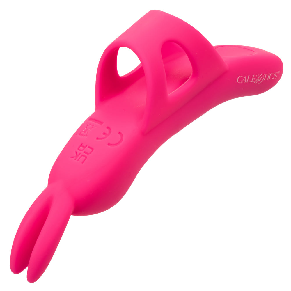 Neon Vibes The Flirty Vibe Finger Vibrator With Tickling Bunny Ears delivers 10 vibration modes through its buzzing rabbit ears for precise stimulation. (5)