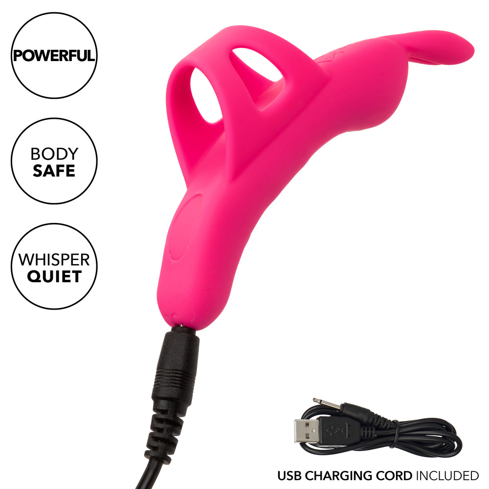 Neon Vibes The Flirty Vibe Finger Vibrator With Tickling Bunny Ears delivers 10 vibration modes through its buzzing rabbit ears for precise stimulation. Features.
