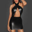 This fetishwear dress is made from thick, durable powerwetlook & features a generous torso cutout to expose your cleavage w/ a wraparound collared halter neck!