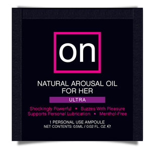 This Ultra-strength arousal oil from ON is a natural female arousal enhancer & stimulant that creates an exciting tingling sensation in her clitoris. 0.5ml.