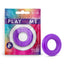 Play With Me Stretch Cock Ring helps you stay harder for longer & enjoy a more explosive orgasm by keeping blood trapped in your shaft. Purple.