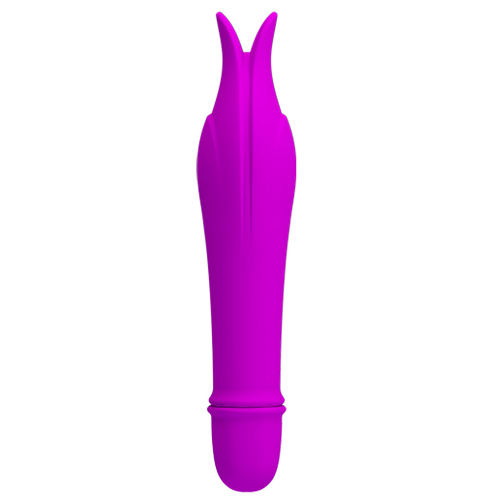  Pretty Love Super Power Flicker Mini Vibrator has flickering dual tips to please your clitoris + 10 vibration patterns to enjoy. Purple.