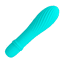 This 10-mode vibrator has a waterproof ribbed silicone body w/ a bulbous head for targeted G-spot pleasure. Blue. GIF.