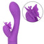 Rechargeable Butterfly Kiss Flutter Rabbit Vibrator has a ribbed G-spot head + a butterfly-shaped clitoral pleaser that flutters its wing & antennae over your clitoris in 10 modes! Purple. Clitoral teaser.