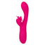 Rechargeable Butterfly Kiss Flutter Rabbit Vibrator has a ribbed G-spot head + a butterfly-shaped clitoral pleaser that flutters its wing & antennae over your clitoris in 10 modes! Pink.