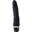 Rechargeable Silicone Classic Medium Curve Vibrator features 7 vibration modes + a phallic head & a veiny texture for extra stimulation. Black.