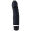 This USB-rechargeable waterproof silicone vibrator sex toy w/ 7 vibration modes, a realistic phallic head & textured veins for extra stimulation. Black.