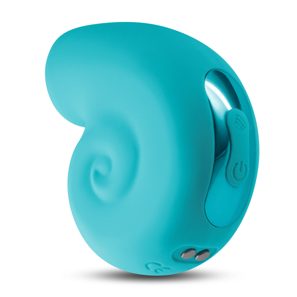  Revel Starlet Clitoral Air Pulse Stimulator is disguised as a beautiful silicone seashell & offers contactless clitoral orgasms at the touch of a button! Teal. (2)
