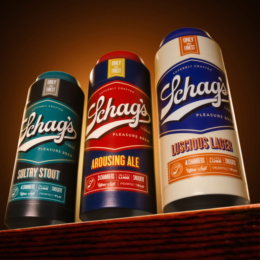 Schag's Sultry Stout Self-Lubricating Beer Can Masturbator comes in a discreet beer can design & has 4 uniquely textured chambers + a suction control valve for your perfect pleasure. Editorial. (2)