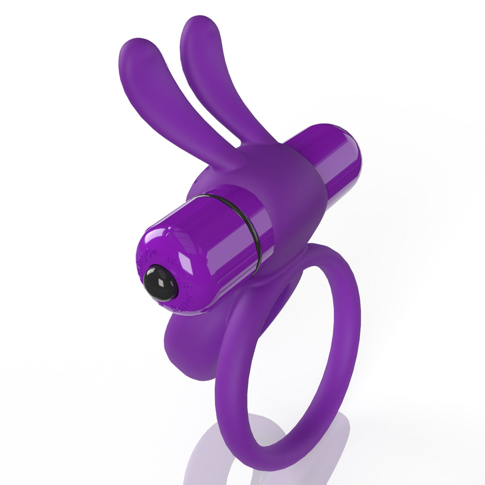  Screaming O 4B Ohare Deep Bass Vibrating Cock & Ball Ring has a new 4B motor for deep, rumbling vibrations that keep the wearer's erection harder for longer while pleasing a partner's clitoris! Purple. (3)