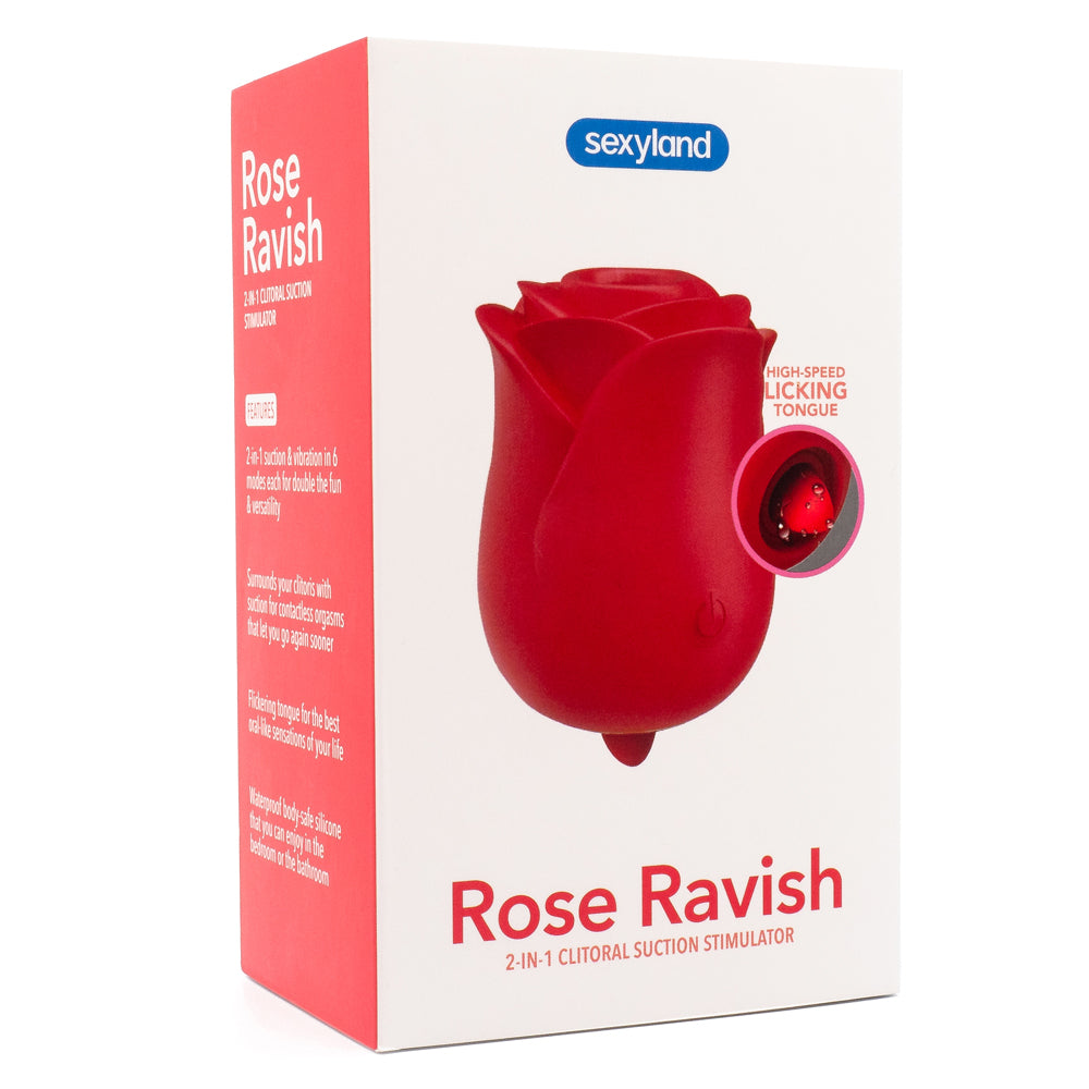 Sexyland Rose Ravish 2-In-1 Clitoral Suction Stimulator Toy Sexyland Rose Ravish 2-In-1 Clitoral Suction Stimulator Toy