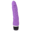 Silicone Classic Curved Vibrator has 7 heavenly vibration modes packed into a realistic ridged head & curved veiny shaft for G-spot stimulation! Purple.