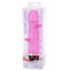 Silicone Classic Veiny Vibrator has 3 vibration speeds & 4 patterns, with a flexible waterproof shaft for easy cleaning & bathroom fun. Pink. Package.