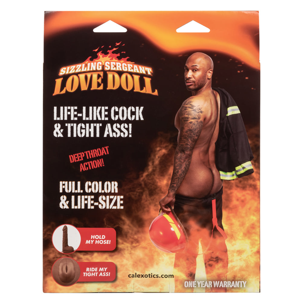  Sizzling Sergeant Inflatable Male Fireman Love Doll With Dildo comes w/ a veiny dildo attached & a usable anal tunnel to put out the fire between your loins. Package. (2)