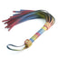  Spectra Bondage Rainbow Faux Leather Flogger comes in a rainbow gradient of vegan-friendly leather tails that look great while stationary or moving through the air.