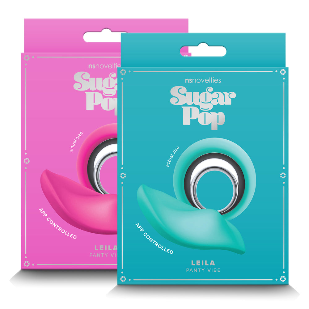 The Sugar Pop Leila is a contoured panty vibrator that stimulates the clitoris & vulva w/ 10 whisper-quiet vibration modes. Remote-controllable + app-compatible! Packages.