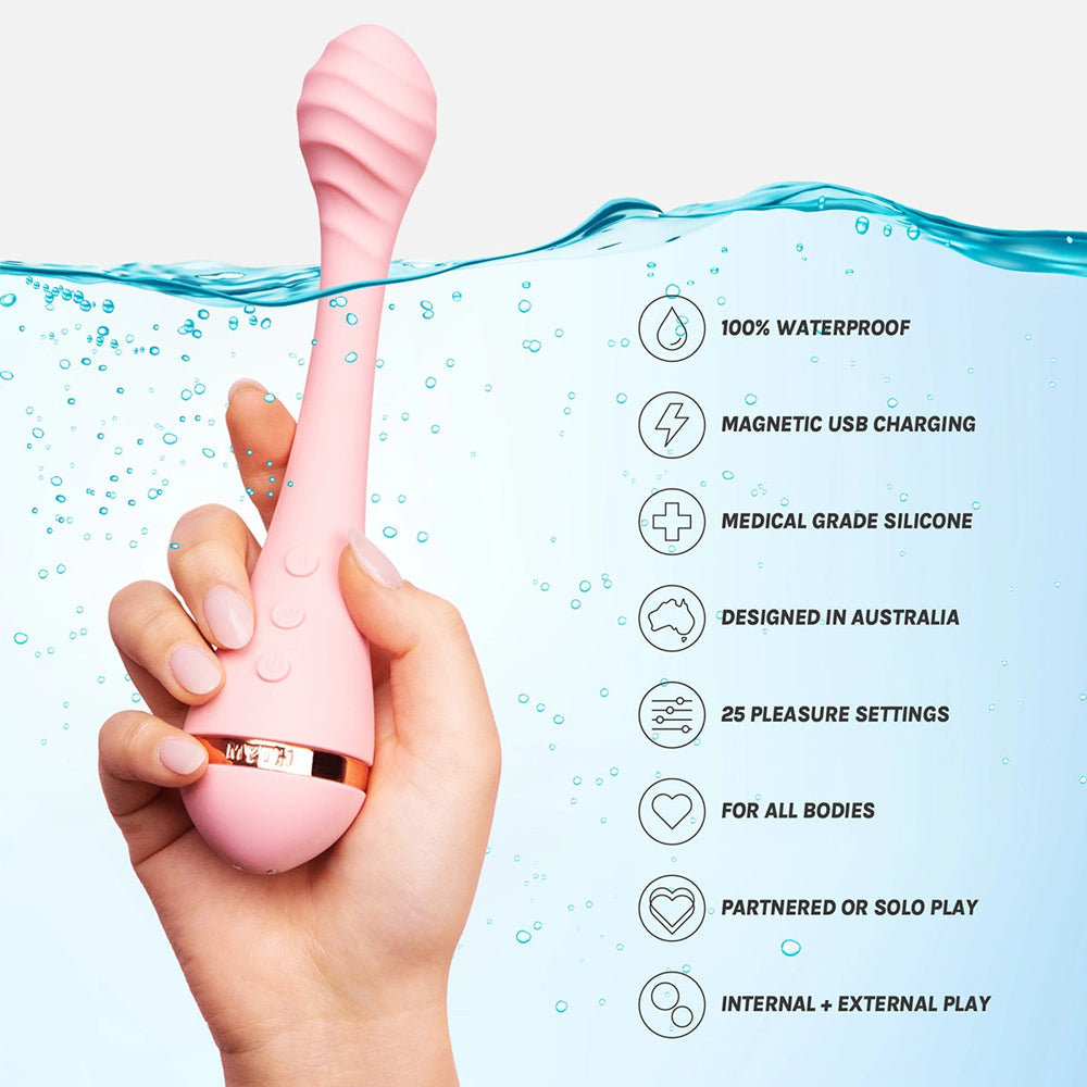 Vush Myth Textured G-Spot Vibrator has 5 vibration modes in 5 levels for 25 combos, packed in a bulbous head w/ a rippling wave texture. Features.