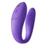 A right-side view of a purple We-Vibe Sync Go Couples Vibrator shows the ribbed texture on the G-spot arm.