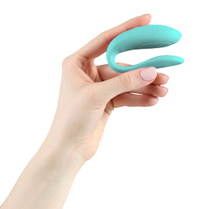 We-Vibe Sync Lite App-Compatible Couples Vibrator has 10 tantalising vibration modes packed into an adjustable C-shaped body & is app-compatible for more ways to play. Aqua. On-hand.