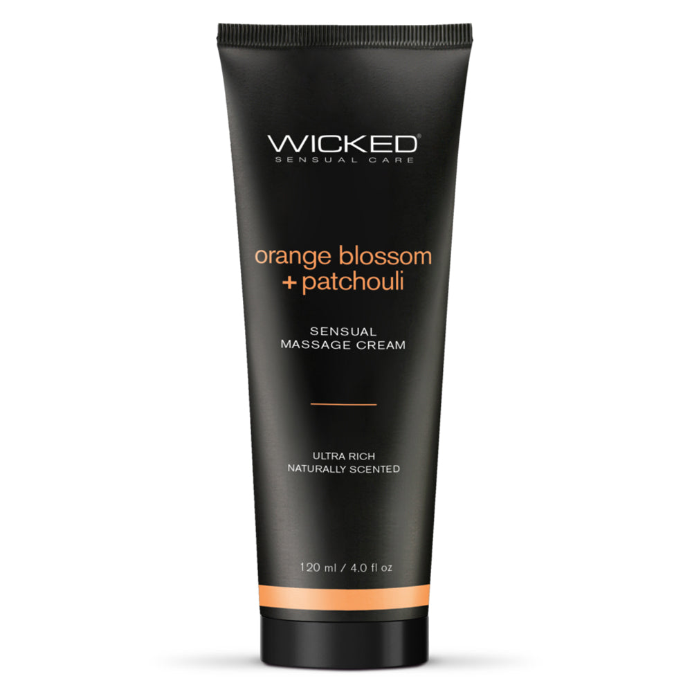Wicked Orange + Patchouli Naturally Scented Sensual Massage Cream starts as a cream & melts into a non-greasy liquid suitable for external massage or daily moisturisation to nourish skin.