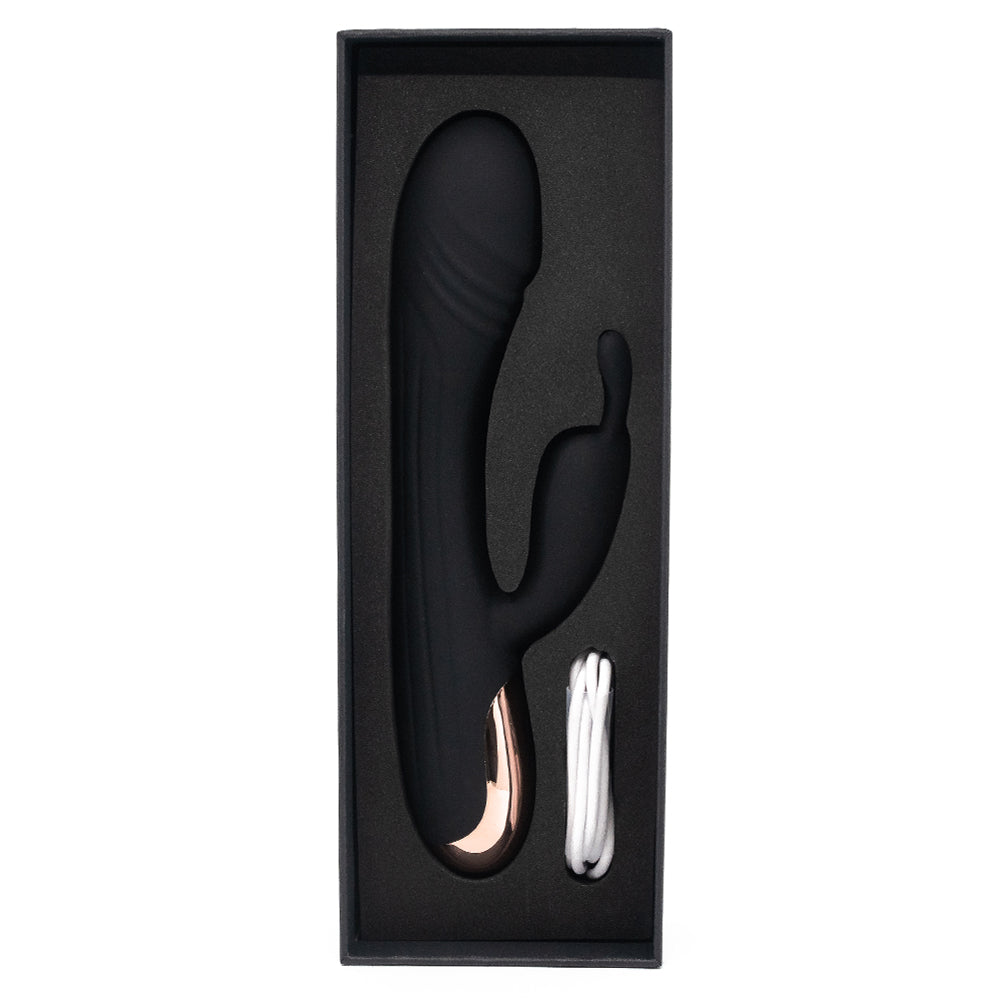 This rabbit vibrator has a ridged texture for more stimulation + independently controlled dual motors for your perfect combo of internal & external pleasure. Black. Accessories.