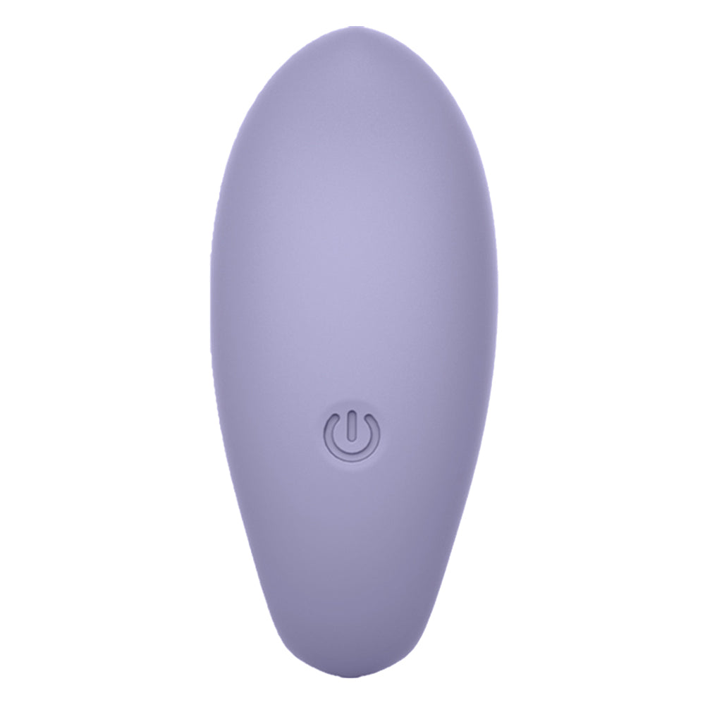 Top view of Winyi's Helen Couples Vibrator showing the power button against the lavender purple silicone head.