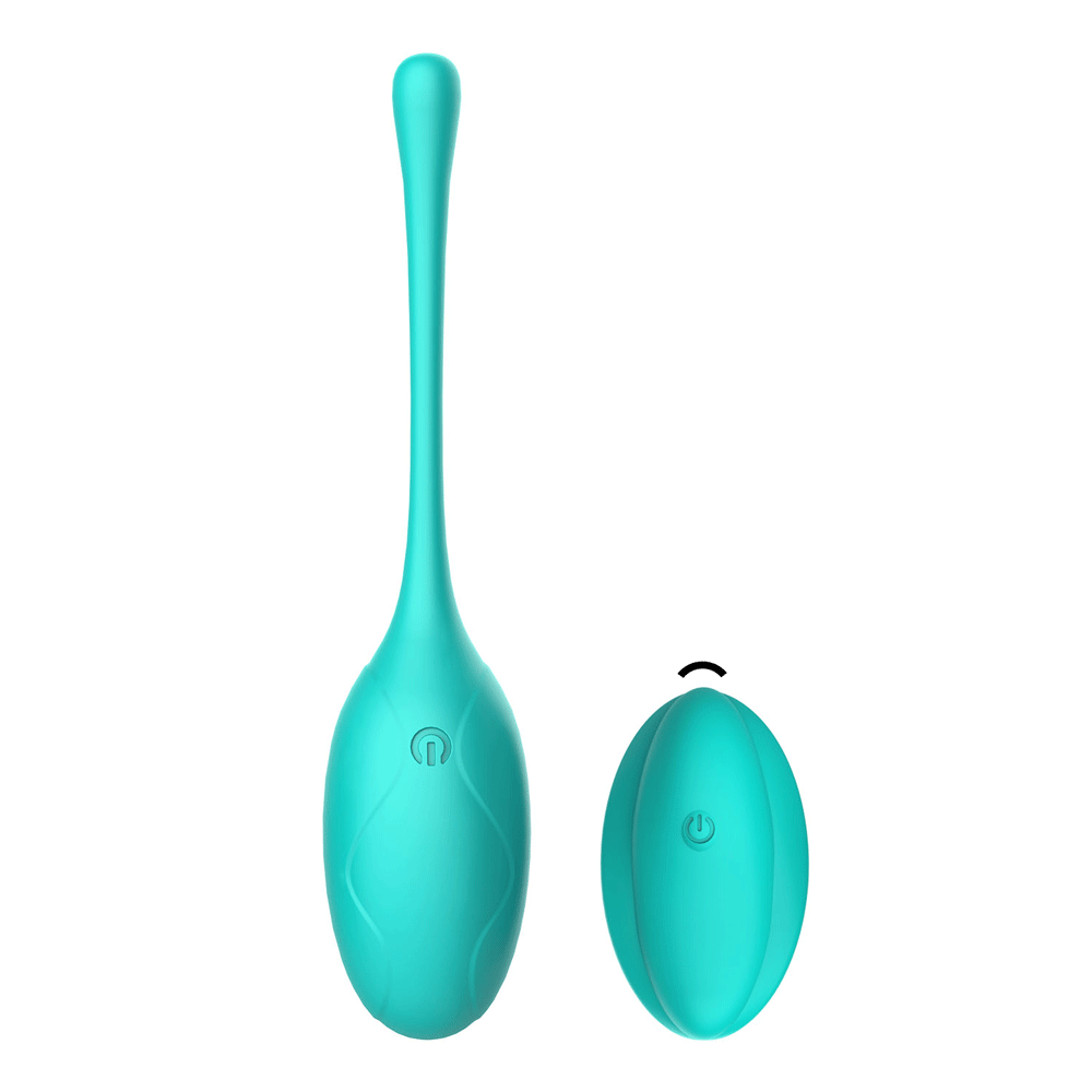 Winyi Kitty - Remote Control Kegel Egg - whisper-quiet kegel toy has 10 vibration modes & a remote control for subtle setting changes. GIF.