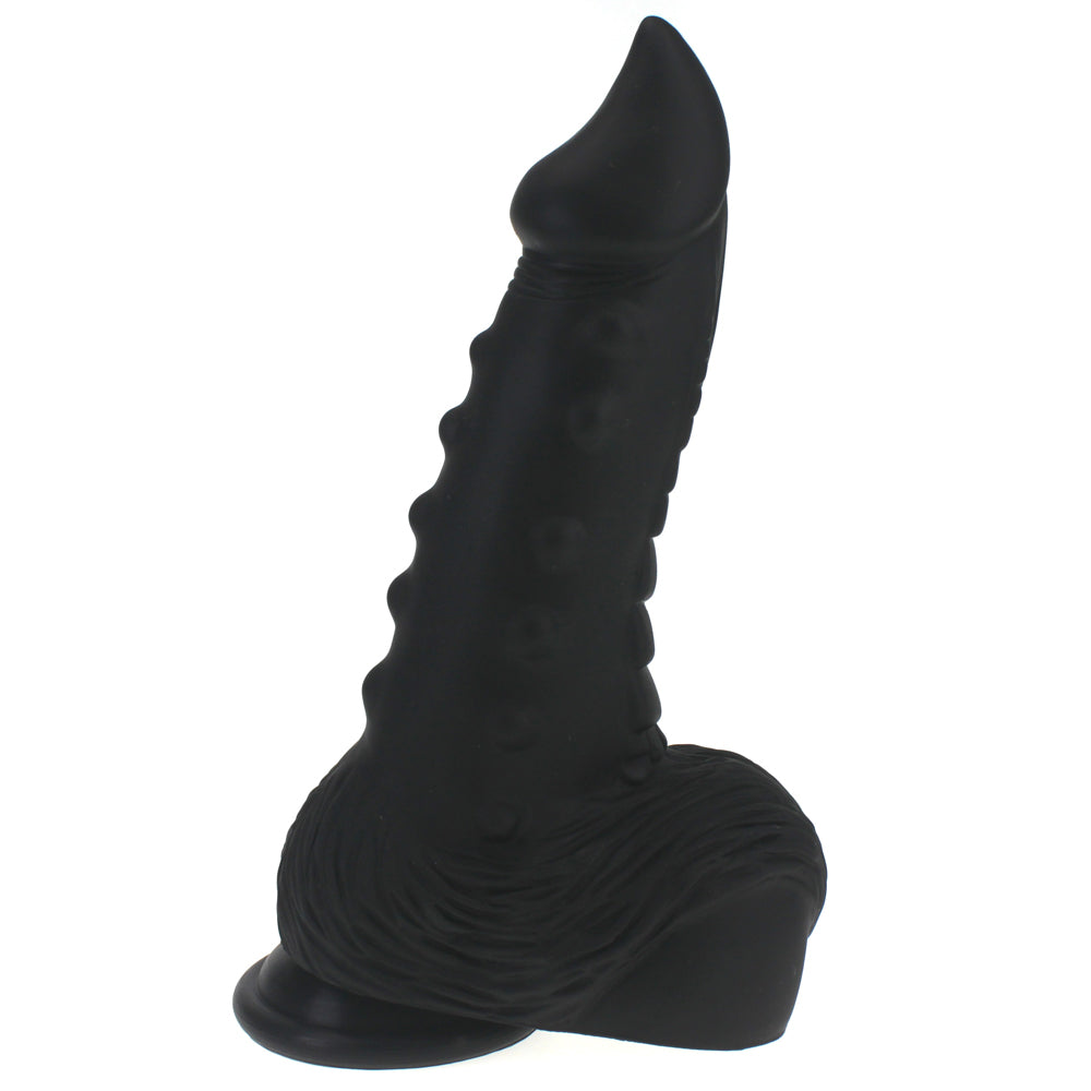  X-Men - 8.5" Scaly Silicone Dildo - unique dragon-like dildo has a pointed head for precise internal stimulation & bumps + a scaly texture on the shaft for one-of-a-kind pleasure. black