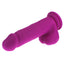 X-Men - 7.5" Straight Skin-Textured Silicone Dildo - has a straight shaft, phallic head & a non-veiny texture, mimicking skin-like folds instead for subtle stimulation. Purple 2