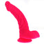 X-Men - 7.9" Curved Silicone Dildo - suction cup dildo has realistic sculpted phallic details including a ridged head & veiny curved shaft that perfectly targets the G- or P-spot. pink