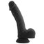 X-Men - 7.5" Realistic Silicone Dildo - realistic dildo has a slim curved shaft w/ a lightly veined texture that won't overwhelm you as you ride your way to internal satisfaction. Black