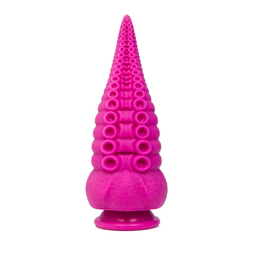 X-Men 8" Ribbed Tentacle Butt Plug w/ Suckers & Suction Cup - unique tentacle anal plug has a tapered tip, pronounced ridges & a sucker texture. Purple 2