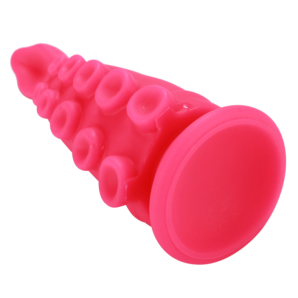 X-Men - 7" Tentacle Butt Plug - unique silicone anal plug has a tapered scooped tip that perfectly stimulates the G-spot or P-spot & has pronounced suckers for more texture. Pink, suction cup base