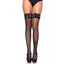 Leg Avenue - Lace Top Bow Fishnet Thigh High Stockings - 6261. black