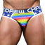ANDREW CHRISTIAN™ Almost Naked - Star Pride Brief - rainbow stars & stripes briefs feature Andrew Christian's waistband & Almost Naked anatomically correct pouch.