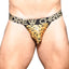 ANDREW CHRISTIAN™ Almost Naked - Glam Leopard Jock - gold glitter leopard print jockstrap-style underwear features Andrew Christian's waistband & comfy Almost Naked anatomically correct pouch.