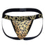 ANDREW CHRISTIAN™ Almost Naked - Glam Leopard Jock - gold glitter leopard print jockstrap-style underwear features Andrew Christian's waistband & comfy Almost Naked anatomically correct pouch. 2