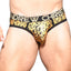 ANDREW CHRISTIAN™ Almost Naked - Glam Leopard Brief - gold glitter leopard print briefs feature Andrew Christian's waistband & comfy Almost Naked anatomically correct pouch.