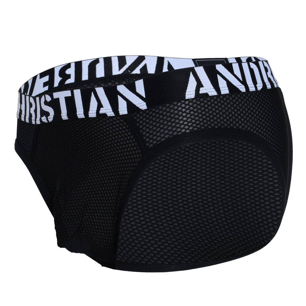 ANDREW CHRISTIAN™ Almost Naked - Rebel Mesh Brief - black mesh briefs feature Andrew Christian's signature waistband & comfy Almost Naked anatomically correct pouch. 2