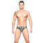 ANDREW CHRISTIAN™ Almost Naked - Gunmetal Brief - shimmery silver briefs feature Andrew Christian's signature waistband & Almost Naked anatomically correct pouch. 3