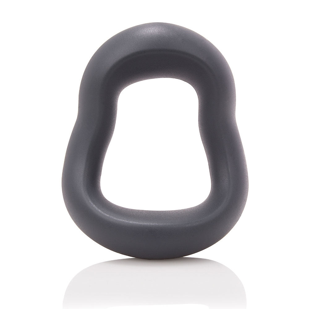 Screaming O® SwingO™ - Curve - reversible contoured design for 2 distinct sensations. Keeps your erection harder for longer & elevates your package for a proud, defined look. Grey (2)