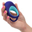 Link Up™ - Alpha - 10-mode vibrating cockring helps to keep his erection harder for longer & comes with an extra support ring for more bracing power. Blue, in hand for size comparison