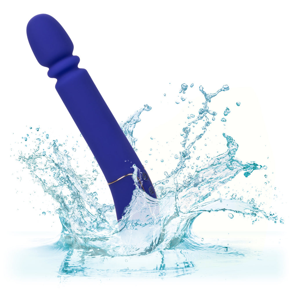 Shameless™ Slim Thumper - thrusting massager has 4 mega-powerful functions, reaching speeds of 850 thrusts per minute for your satisfaction. Blue, waterproof