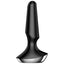 Satisfyer - Plug-ilicious 2 - vibrating tapered anal plug has dual motors to deliver powerful vibrations & a voluminous rounded shaft for a more intense filling sensation.  Rechargeable and waterproof. Black